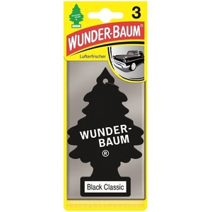 Wunder-Baum Ароматизатори за кола борче wunder-baum black classic 3бр (7612720751068)