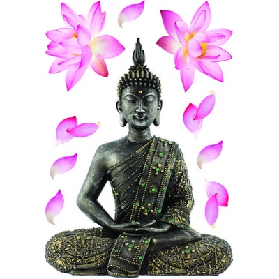 AG Design SM3447 Samolepicí dekorace Budda, rozměry 42,5 x 65 cm