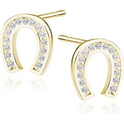 Lunica Stříbrné náušnice ZLATÁ PODKOVA 0723