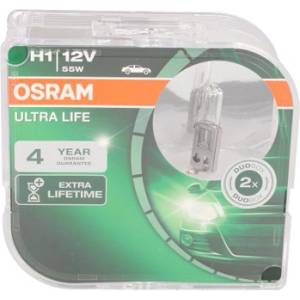 OSRAM Крушка OSRAM H1, 12V, 55W, 3200K, 1550lm, 2 броя