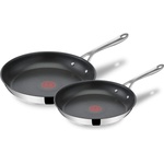 Tefal Jamie Oliver Cook's Direct On pan set 24/28 cm, induction frying pan, non-stick, oven-safe, suitable for all types of stoves, riveted handle, E304S244 (E304S244)