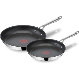 Tefal Jamie Oliver Cook's Direct On pan set 24/28 cm, induction frying pan, non-stick, oven-safe, suitable for all types of stoves, riveted handle, E304S244 (E304S244)