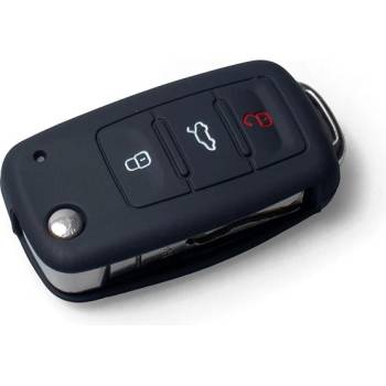 Klíčenka Ochranné silikonové pouzdro na klíč pro VW/Seat/Škoda s vystřelovacím klíčem černá