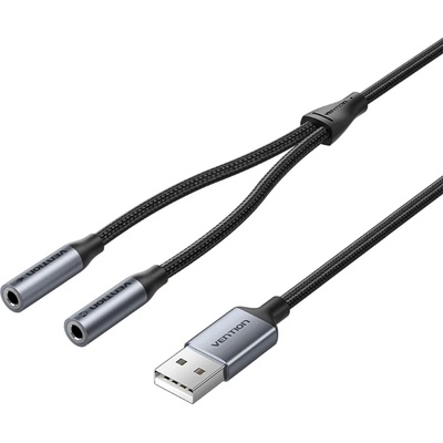 Vention външна звукова карта USB Sound card 2-Port 0.25M Gray - CVHHC (CVHHC)