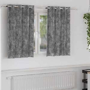 Pure Line Home Кадифени завеси в цвят тъмносив с метални халки, 2 бр. , 140 x 140 см