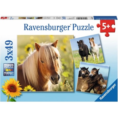 Ravensburger - Puzzle 3x49 Koníky - 40 - 99 piese