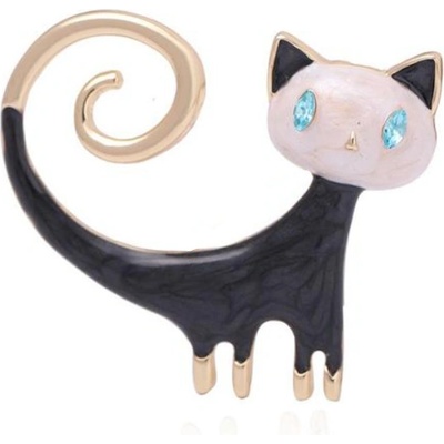 Amparo Miranda Brošňa Čierno-biela mačička B7226