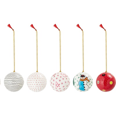 Bloomingville Украса за коледна елха Kazik хартия 7, 5 см 5 бр (82044867)