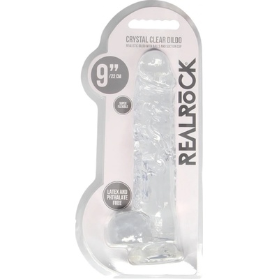 RealRock Crystal Clear Realistic 8″ priehľadné dildo s prísavkou 22 x 4 cm