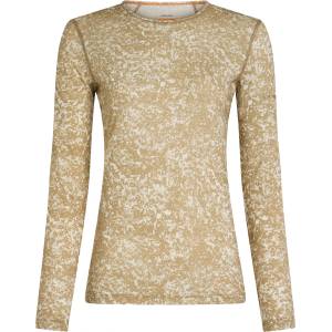 Icebreaker Дамско мериносово термобельо Icebreaker Women's Merino 200 Oasis L/S Crewe Moss Bloom Aop Merino base layer - Cumin / Undyed / Aop (115-2819-0113)