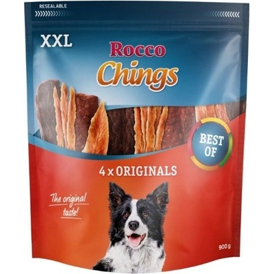 ROCCO Chings Originals XXL maškrty pre psa mix príchutí 900 g