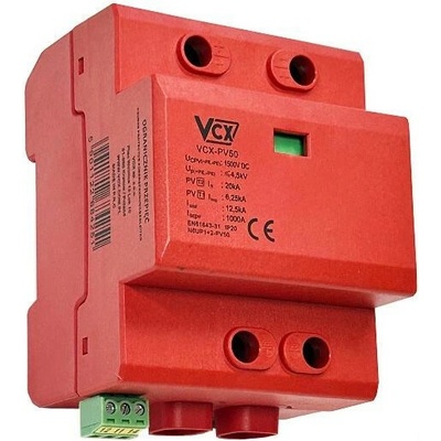 VCX DC přepěťová ochrana třída T1T2 (B+C) 3P 1500V 12.5kA RED