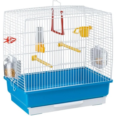 Ferplast - Cage Rekord 2 White - Оборудвана клетка за канарчета, екзотични и други малки птици - размер, 39 x 25 x 41 см