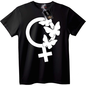 NOONEBRAND Тениска Женски Символ с Пеперуди - M, White