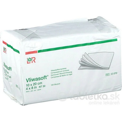 VLIWASOFT KOMPRESY NESTERILNÉ 4 vrstvové 10 x 20 cm 100 ks