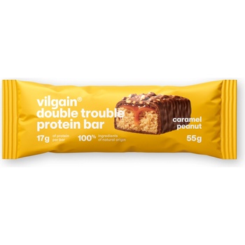 Vilgain Double Trouble протеинов бар - Фъстъци със солен карамел