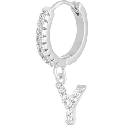 Ornamenti náušnice Letter silver zirkon Písmenko Y OOR2619_Y