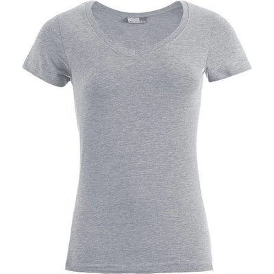 Promodoro 3086 / Дамска тениска slim fit с V-образно деколте - спортно сива M (403086v3302)
