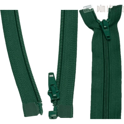 YKK Zips špirálový deliteľný tmavo zelený 55 cm