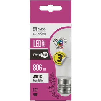 Image 1 of EMOS - ZQ5148 - LED крушка 10W, E27, A60, Ra95, NW (ZQ5148)