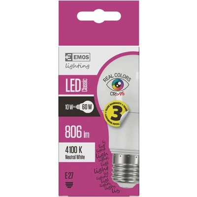 EMOS - ZQ5148 - LED крушка 10W, E27, A60, Ra95, NW (ZQ5148)