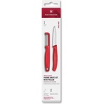 Victorinox Комплект нож и класическа белачка SWISS CLASSIC, комплект от 2 бр. , червен, пластмаса, Victorinox (VN6711121C1)
