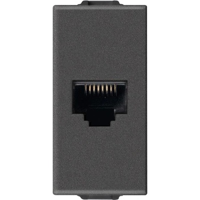 Vimar 09339.16. CM RJ45 Интернет розетка кат. 6A Netsafe FTP, Карбон мат, 1M NEVE UP (09339.16.CM)