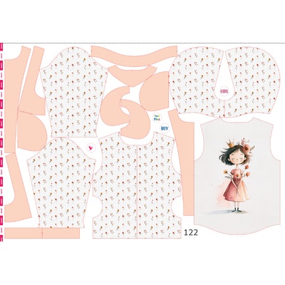 Takoy Panel se střihem 122 dětská softshellová bunda princezna Emma-NS-29139