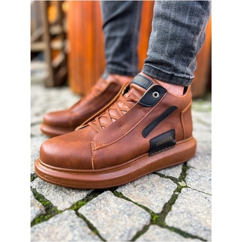 Chekich Мъжки боти с връзки ch131 - Таба с Черен #366329 (366329_Тъмно кафяв)