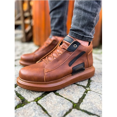 Chekich Мъжки боти с връзки ch131 - Таба с Черен #366329 (366329_Тъмно кафяв)