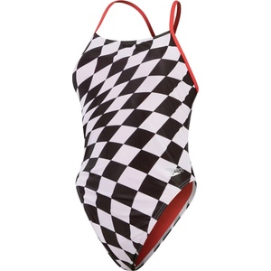 Speedo womens allover digital tie back chequered flag m - uk34