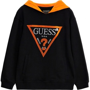 GUESS Спортен суичър без цип за момче в черно с плюшено оранжево лого Guess - moliv - 61,16 лв