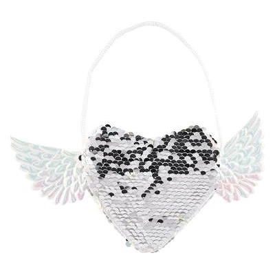 Teddies Srdce s křídly s flitry bílá – Zbozi.Blesk.cz