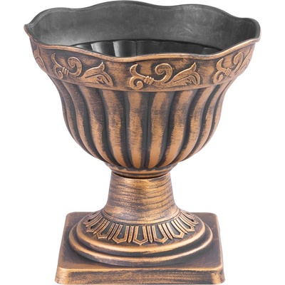 Strend Pro Garden Květináč Antik s podstavcem 30x30 cm zlatý metalický efekt