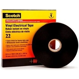 3M 22 Scotch Изолационна PVC лента, черна, 38 mm x 33 m (7000031345)