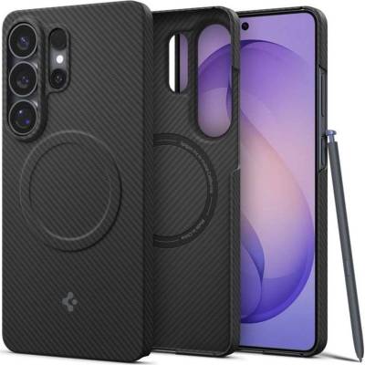 Spigen Magsafe Карбонов Калъф за Samsung S26 Ultra, Spigen Airskin Aramid Mag Case, Черен (ACS11029)