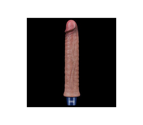 LoveToy Real Softee Vibrating Dildo 9.5" Brown