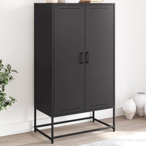 vidaXL Висок шкаф, черен, 68, 5x38, 5x123, 5 см, стомана (846494)