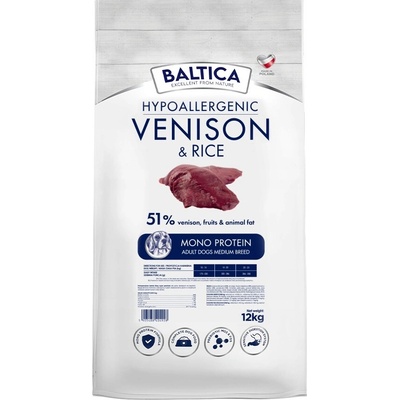 Baltica Adult Hypoalergenní zvěřina & rýže M 12 kg