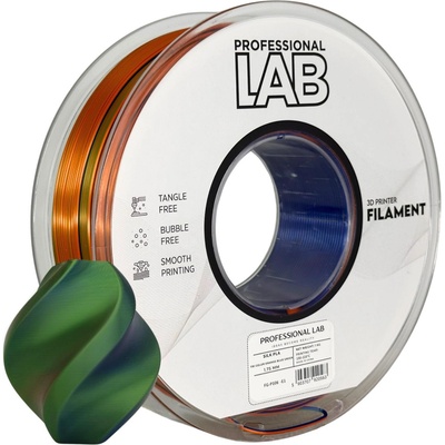 Professional Lab FG-P106-E1, 3D филамент, PLA Silk, 1, 75mm, 1000g, Tri Color, Многоцветен (Orange, Blue, Green) (FG-P106-E1)