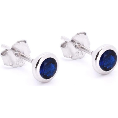 Rafity stříbrné náušnice s modrým safírem E0164PZ-08