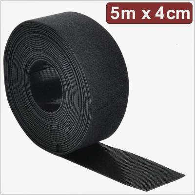 Quadrios 24CA309 pásek se suchým zipem, ke spojování, háčková a flaušová část, (d x š) 5 m x 4 cm, černá, 5 m