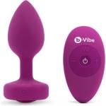 b-Vibe Вибрираща бижутерийна анална тапа S/M Фуксия