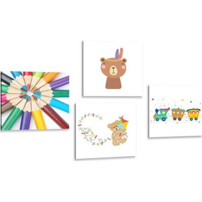 Set obrazů v zábavném barevném provedení - 4x 40x40