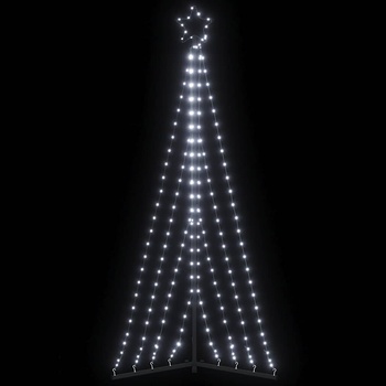 vidaXL LED коледна елха 339 светодиода студено бяло 182 см (3307646)