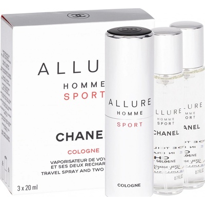 Chanel Allure Homme Sport Cologne EDC 20 ml (plnitelný flakon) + náplň 2 x 20 ml darčeková sada