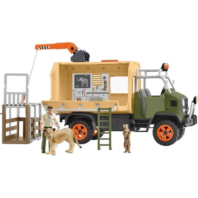 Schleich Schleich Wild Life голям камион за спасяване на животни в джунглата модел играчка (42475)