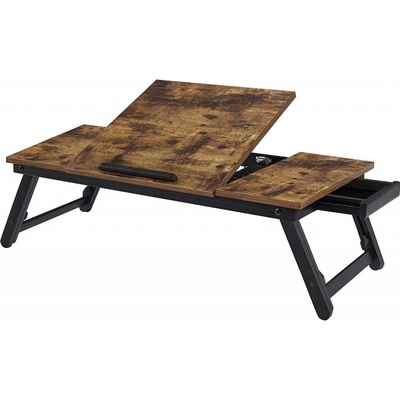 Songmics Stolek na notebook do postele, skládací, rustikální hnědá, šířka 71 cm LLD110B01 – Hledejceny.cz
