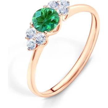 Image 1 of SAVICKI Годежен пръстен Fairytale: розово злато, смарагд