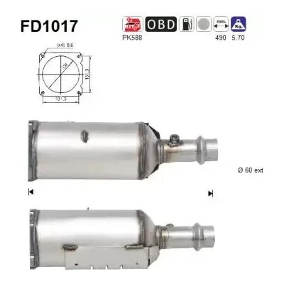 AS Filtr pevných částic ASA FD1017